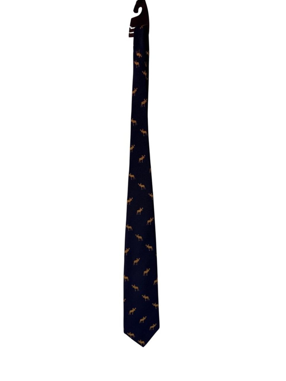Barnard-Maine Ltd. Navy Blue Moose Print Tie